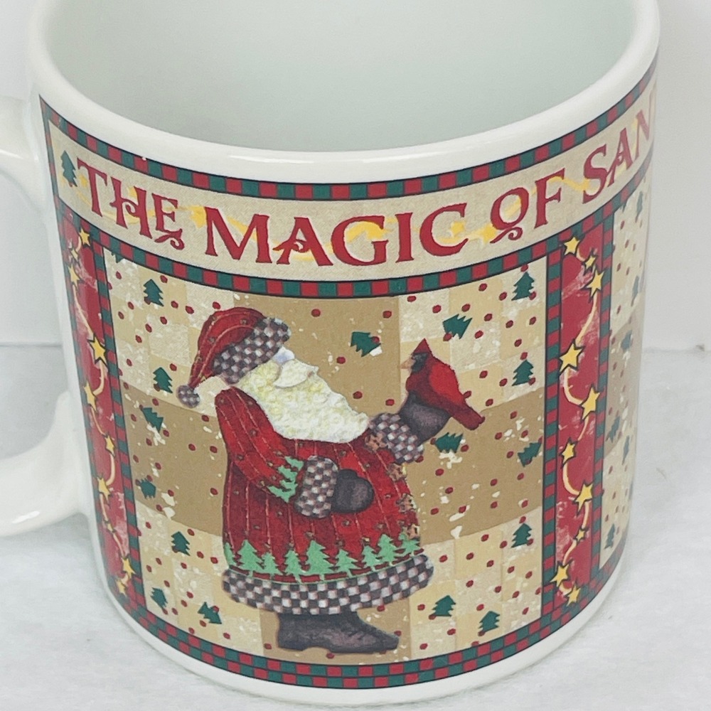 Sakura Mug Magic of Santa 1996 Debbie Mumm Multicolor Folk Art Stoneware Exc
